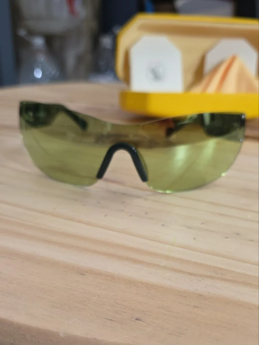 Swarovski Shield Sunglasses in Yellow-Green Tint